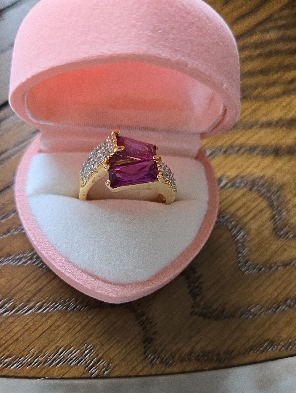Beautiful Amethyst and White CZ's Ring
